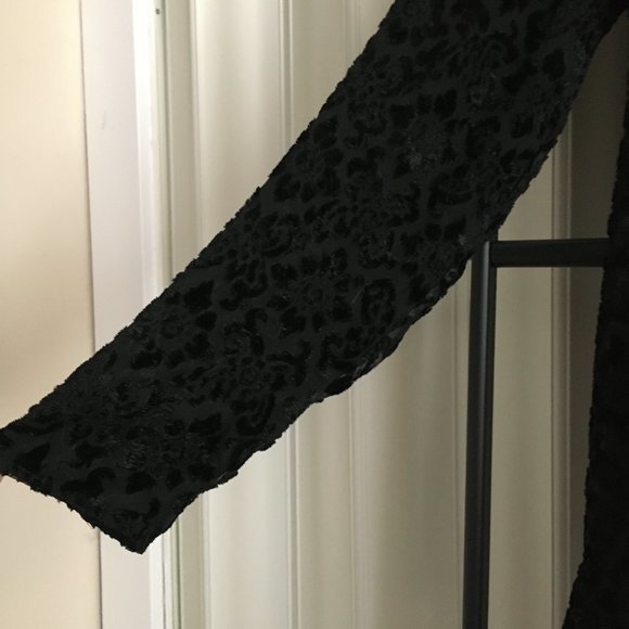 Vintage 90s Lydia GAP Velvet Burnout Gothic Damask Dress - Picture 7 of 11